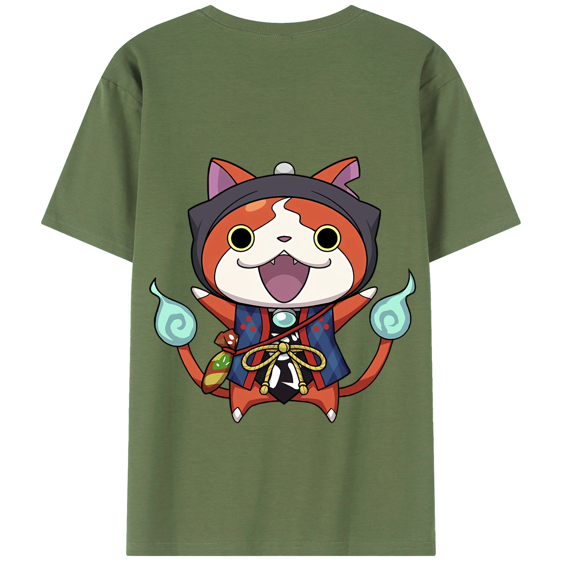 （画像用） 妖怪ウォッチ Yo-kai Watch 綿100％ メンズ半袖Tシャツ（バックプリント） 通気性
